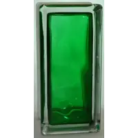 Стеклоблок Vitrablock Волна окрашенный внутри половинка цвет изумрудный