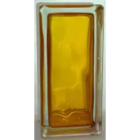 Стеклоблок Vitrablock Волна окрашенный внутри половинка цвет медовый