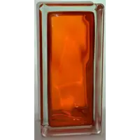 Стеклоблок Vitrablock Волна окрашенный внутри половинка цвет оранжевый