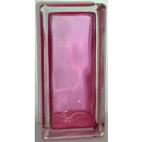 Стеклоблок Vitrablock Волна окрашенный внутри половинка цвет розовый