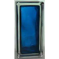 Стеклоблок Vitrablock Волна окрашенный внутри половинка цвет синий