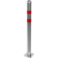 Парковочный столбик стальной 5.7x75 см на площадке серебристо-красный