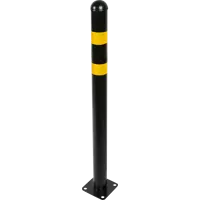 Парковочный столбик стальной, 5.7x75 см на площадке желто-черный
