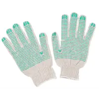 Перчатки хлопчатобумажные с ПВХ И-8049-И/ЗЕЛ размер единый