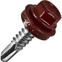 Саморезы кровельные по металлу с пресс-шайбой RAL 3005 6.3x25 8 шт.