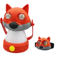 Ночник светодиодный Лиса с налобным фонариком на батарейках