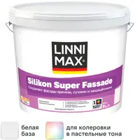 Краска фасадная Linnimax Silikon Super Fassade моющаяся матовая цвет белый база 1 9 л