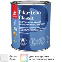 Краска фасадная Tikkurila Pika-Teho Classic моющаяся матовая цвет белый база A 0.9 л