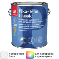 Краска фасадная Tikkurila Pika-Teho Classic моющаяся матовая прозрачная база C 2.7 л