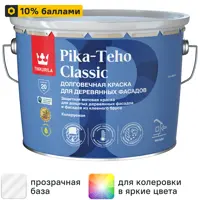 Краска фасадная Tikkurila Pika-Teho Classic моющаяся матовая прозрачная база C 9 л