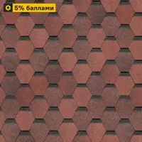 Гибкая черепица Dacha Rustic красный 3 м²