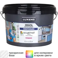 Эмаль универсальная Luxens цвет прозрачный глянцевая база С 2.5 кг