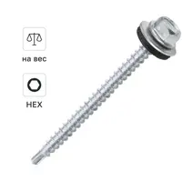 Саморезы кровельные по дереву Dilwis с пресс-шайбой со сверлом 4.8x64 мм на вес