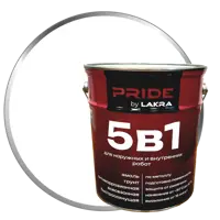 Эмаль по металлу 5 в 1 Лакра база А цвет белый 5 л