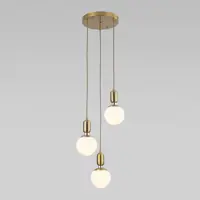 Подвесной светильник со стеклянными плафонами EUROSVET 50151/3 латунь