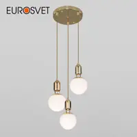 Подвесной светильник со стеклянными плафонами EUROSVET 50151/3 золото
