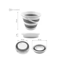 Ведро силиконовое складное Estares цвет белый/серый 10 л