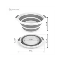 Таз складной силиконовый Estares цвет белый/серый 10 л