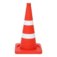 Конус дорожный сигнальный Протэкт КС-2.4 белые матовые полосы 34хВ52см