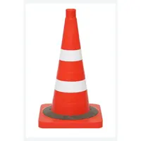 Конус дорожный сигнальный Протэкт КС-2.4.0 белые матовые полосы, утяжеленный 34хВ52см