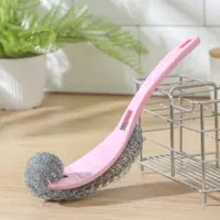 Губка для мытья посуды с ручкой ДОЛЯНА 1406047 металлическая