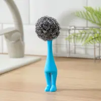 Губка для посуды металлическая с ручкой SIMALAND 5378308