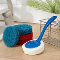 Губка для посуды абразивная SIMALAND 3563855 с ручкой