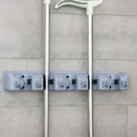 Держатель для швабр и метел с крючками SIMALAND 7127819 41×8 см, 5 секций