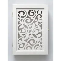 Ключница Elenadecor настенная "Прованс. Орнамент", дерево, 34x24 см, цвет белый