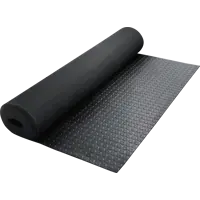 Противоскользящее напольное резиновое покрытие (рулон) Пятачковое рифление 125x1000 см Черное
