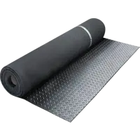 Противоскользящее напольное резиновое покрытие (рулон) - Елочное рифление 125x1000 см Черное