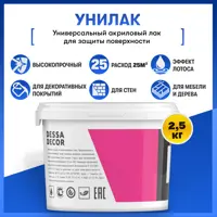 Лак Dessa Decor Унилак универсальный для жидких обоев стен дерева мебели прозрачный 2.4 кг