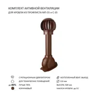 Нанодефлектор Polivent ND100 с манжетой 110 для профнастила 35 мм цвет коричневый