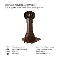 Турбодефлектор Polivent TD160 утепленный Н500 универсальный цвет коричневый