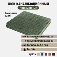Люк колодца Новая Эра 530x530мм зеленый