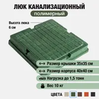 Люк колодца Новая Эра 400x400мм зеленый