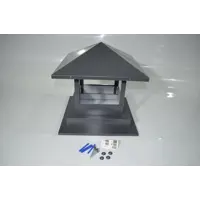 Колпак на трубу DMD 400x400мм RAL 7024 с отражателем из нержавейки