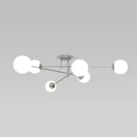 Светильник потолочный EUROSVET 30181/6 6 ламп 12 м² цвет хром/белый матовый
