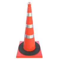 Конус дорожный ПК Технология 750мм 2 светоотражающие и 1 белая полосы + утяжелитель