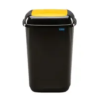 Мусорное ведро 90 л Plafor Quatro чёрное с желтой плавающей крышкой