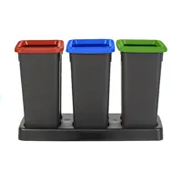 Мусорное ведро Plafor Fit bin 20 л цвет красный/синий/зеленый 3 шт