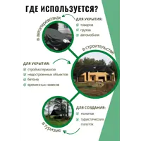 Тент с люверсами укрывной МТ-Пак Торг 2x3м 230г/м² черно-белый