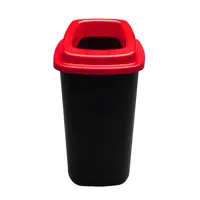 Ведро для мусора 28 л PLAFOR Sort bin чёрный бак с красной крышкой