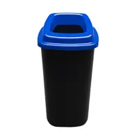 Мусорное ведро 28 л PLAFOR Sort bin чёрный бак с синей крышкой