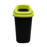 Мусорное ведро 45 л PLAFOR Sort bin чёрный бак с зеленой крышкой