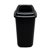Контейнер для мусора 45 л PLAFOR Sort bin чёрный бак с черной крышкой