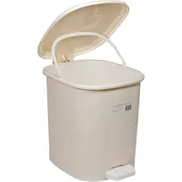 Контейнер мусорный Bora прямоугольный 10л 250x320x290 мм с педалью пластик бежевый