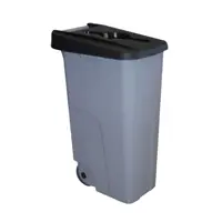 Контейнер для мусора 85 л Denox Reciclo Open на колесах с черной крышкой с отверстием