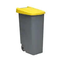 Контейнер для мусора 85 л Denox Reciclo Closed на колесах с жёлтой крышкой