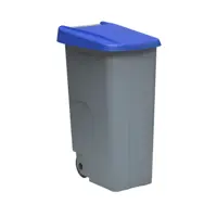 Бак для мусора 85 л Denox Reciclo Closed на колесах с синей крышкой